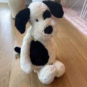 Jellycat London Bashful Puppy Black & Cream Big  Large Plush Spot Dog Toy